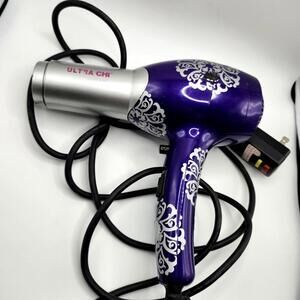 Ultra Chi Low EMF Hair Dryer - Purple with White Floral Design